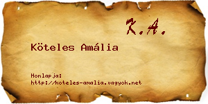 Köteles Amália névjegykártya