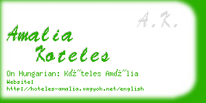 amalia koteles business card